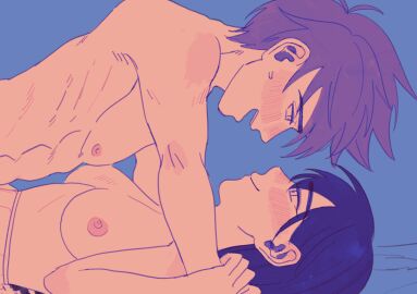 breasts female hero_(headspace)_(omori) hero_(omori) implied_penetration implied_sex large_breasts mari_(headspace)_(omori) mari_(omori) msdnno_kabeura omori sex