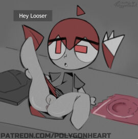 1girls 2d 2d_(artwork) ahoge anus anus_peek ass big_ass big_thighs bottom_heavy bottomless cartoony chibi clothed clothed_female clothing condom condom_packet condom_wrapper detached_limbs doomer_(synthesizer_v) english_text erotic_chibi female female_only grey_skin hair_ornament hairbow kasane_teto kasane_teto_(doomer) kasane_teto_(sv) large_ass large_thighs laying_on_ground lifting_leg micro_female mv_character nub_feet open_mouth plump plump_labia plump_pussy plump_vulva polygonheart presenting presenting_anus presenting_ass presenting_pussy pussy red_eyes red_hair shiny_skin sitting solo solo_female spread_legs synthesizer_v text thick_thighs thighs twin_drills uncensored utau vagina