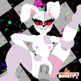 1boy 1girls 2025 anonymous_male big_cock boosty boosty_username breasts celebration confetti female five_nights_at_freddy's five_nights_at_freddy's:_security_breach floor fnaf furry hat holding_leg huge_cock lying lying_on_back lying_on_floor maktraher male male/female missionary missionary_position missionary_sex nude nude_female on_floor party penetration penis penis_in_pussy pixel_art pussy rabbit_ears rabbit_girl red_eyes sex vaginal_penetration vaginal_sex vanny_(fnaf) white_body white_fur without_clothes