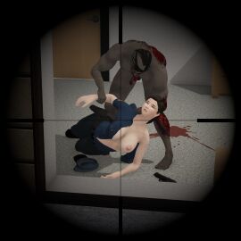 1boy 1girls 3d bad_end bare_shoulders big_breasts breasts breasts_out crying cum defeated exposed_breasts female injury male nipples no_bra nude open_clothes open_shirt police_officer policewoman ryona sex silkynomaly siren_of_the_dead straight tits_out undressing wounded zombie