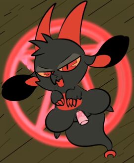 2024 animated anthro black_body bodily_fluids character_request chibi chikn_nuggit claws cuntboy digital_media_(artwork) dragon duo female female_penetrated floor fwench_fwy_(chikn_nuggit) fwench_fwy_(evil_form) genital_fluids genitals horn intersex low_res lying male male/female male_penetrating male_penetrating_female mii2sii mythological_creature mythological_scalie mythology nude occult_symbol on_back on_model on_style penetration penis pentagram pokesiimii pussy red_eyes scalie sex short_playtime simple_background solo_focus symbol tail throbbing throbbing_penis tongue tongue_out vaginal_penetration wood wood_floor