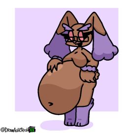 1girls animated anthro belly_bulge breasts drawadicted fat female female_pred furry larger_female lopunny obese pokemon pokemon_(species) pred prey vore vore_belly