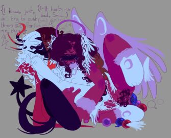 2boys aftermath anal_juice angel_costume blindfold cccconcordia chonny's_charming_chaos_compendium chonny_jash comforting crowning crying female halloween halloween_costume horns leotard_aside male multi_arm multi_limb object_in_ass orbeez pubic_hair pushing_out pussy ripped_clothing sunglasses tail the_heart_(chonny_jash) the_soul_(chonny_jash) vaginal_juices vampire_costume wings