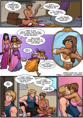 1boy 3girls abs anklet bare_arms bare_legs bare_shoulders bare_thighs barefoot bedroom big_breasts black_hair breasts brown_hair clothed clothing color cousins english_text female fit fit_female gypsy herron_house herron_house_(series) hi_res inbred jon_herron kissing large_breasts light-skinned_female light_skin long_hair male male/female milf mother_and_daughter multiple_females multiple_girls muscles muscular muscular_female muscular_male my_mom_and_sister_are_size_queen_sluts nipples_visible_through_clothing rabies-t-lagomorph short_hair sisters slutwr1ter socks tagme text text_bubble thick_thighs vanna_herron vera_herron vivian_herron wholesome younger_female younger_male