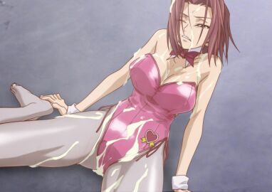 breasts bunny_girl bunnysuit censored code_geass covered_in_cum cum cum_on_body female kallen_stadtfeld kyabakurabakufu large_breasts red_hair sex short_hair spread_legs