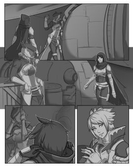 2020 armor armored_female awoken cape comic comic_page destiny_(game) female female_focus female_only guardian_(destiny) helmet holly_(destiny_oc) hood hooded_female human hunter_(destiny) lirra_cal rifthebit safe_for_work smile trenchcoat unitypressdigital warlock_(destiny) yuri