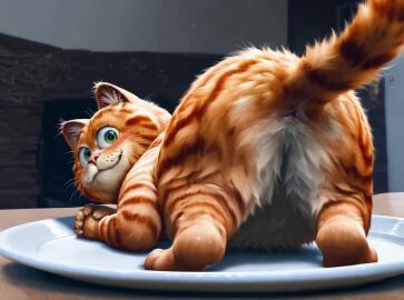 1boy 20th_century_fox ai_generated all_fours animal_focus animated anus blush butt_up claws davis_entertainment feline fictional_character from_behind garfield_(series) garfield_the_cat indoors jiggling_ass kneeling looking_at_viewer looking_back male no_humans nude on_plate on_table orange_fur pawpads paws presenting_anus presenting_butt quadruped raised_tail rear_view shy slit smile solo striped_body striped_fur stripes tabby_cat tagme tail tail_hole tail_up teasing_viewer twerking video whiskers wide_eyed