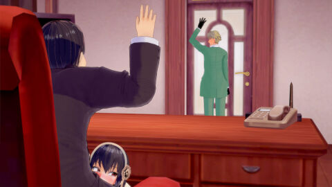 1girls 2boys 3d blowjob crying cuck cuckold female human loid_forger male multiple_boys multiple_males murdoch_swan penis spy_x_family sucking_penis thorn_princess under_desk yor_briar yor_forger