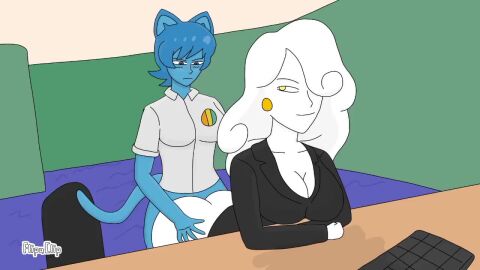 1futa 1girls 2d 2d_(artwork) artisgreat doggy_style female futa_on_female futa_with_female futanari nicole_watterson tagme the_amazing_world_of_gumball video