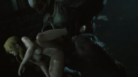 3d animated animated_gif breasts dead_or_alive female helena_douglas huge_breasts huge_cock male monster nude nude_female penis sex studiofow