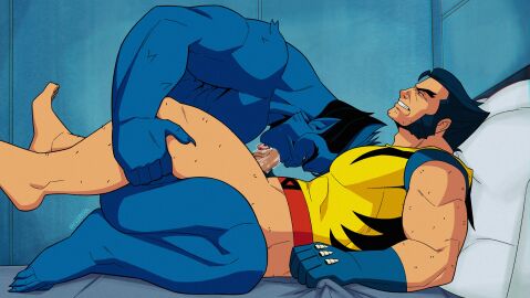 abs anal anal_sex bara beast_(x-men) biceps big_penis blowjob blue_body blue_fur blue_hair blue_skin boner daddy dominant dominant_male domination erection fellatio fellatio_domination gay gay_anal gay_blowjob gay_domination gay_sex hank_mccoy logan_(x-men) male male/male male_only male_penetrated male_penetrating_male marvel marvel_comics masculine_male mature_male muscular muscular_male nude oral oral_sex pecs penetration penis precum precum_drip sex teeth teeth_visible tusks vvulfbara wolverine_(x-men) x-men x-men_97 yaoi