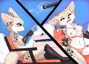 anthro areola assassin assassination athletic athletic_anthro athletic_female bell bell_bow between_breasts bikini blood_from_mouth blood_in_mouth blue_eyes bodily_fluids breasts building bullet canid canine clothing cloud curvy_figure death dying exposed_breasts facial_tuft fatal fatal_wound female female_death fennec_fox fox gloves_(marking) gun gunshot heartshot hi_res hourglass_figure inner_ear_fluff killing leg_markings lolcat00 mammal markings medium_breasts murderer muzzle_flash natural_breasts nipples pain pawpads ranged_weapon rifle ryona seaera_(corneria95) sharp_teeth snout socks_(marking) solo spots story story_in_description swimwear teeth true_fox tuft wardrobe_malfunction weapon wince