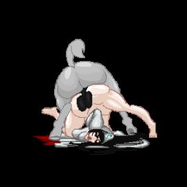 ahe_gao animal_genitalia animal_penis animated ass backsack balls big_balls big_breasts big_butt big_penis black_hair blush bodily_fluids bottomless bottomless_female breasts butt_jiggle clothed clothing digital_media_(artwork) dominant dominant_male drooling duo equid equine equine_genitalia equine_penis female female_on_feral feral fur genitals hachishaku-sama hachishaku-sama_(game) hair hat headgear headwear hi_res horse huge_cock human human_on_feral interspecies jiggling light_body light_skin long_hair looking_pleasured male male/female mammal mugen penetration penis pixel_(artwork) pixel_animation red_eyes reverse_doggystyle saliva sasha_cronwell sex shaking_balls vaginal_penetration white_body white_fur zoophilia