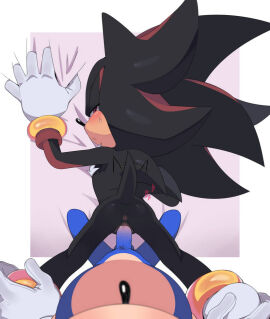 anthro anus artist_request ass balls bed_sheet bedding black_body black_fur blue_body blue_fur blush bodily_fluids chest_tuft clothing cuntboy cuntboy/male cuntboy_penetrated duo erection eulipotyphlan fair_skin feet first_person_view foot_grab footwear fur genital_fluids genitals gloves half-closed_eyes handwear heart_symbol hedgehog intersex intersex/male intersex_penetrated kneeling looking_at_viewer looking_back lying male male_penetrating male_penetrating_cuntboy male_penetrating_intersex mammal motion_lines narrowed_eyes on_front penetration penile penile_penetration penis penis_in_pussy pussy pussy_juice_on_penis r18 red_eyes sega sex shadow_the_hedgehog socks sonadow sonic_(series) sonic_the_hedgehog sonic_the_hedgehog_(series) sweat tail tail_motion tailwag tuft vaginal_fluids vaginal_penetration white_body white_fur