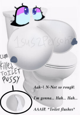 anime_eyes big_breasts blue_nipples cum cum_in_pussy cumming female_orgasm flush flushing flushing_toilet huge_breasts orgasm personification toilet toilet_seat