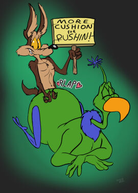 2_toes 4_fingers abstract_background alien all_fours anal anal_sex antennae_(anatomy) anthro anthro_on_anthro arm_tuft ass athletic beak belly biped black_eyes black_nose blue_body blue_fur blue_legs brown_body brown_fur canid canine canis cheek_tuft chest_tuft claws clenched_teeth closed_eyes colored coyote crossed_arms dated detailed digital_drawing_(artwork) digital_media_(artwork) duo elbow_tuft english_text eyebrows facial_tuft feet fingers flat_colors fur glance green_background green_body green_fur grinning_at_viewer hand_on_ass hand_on_back hand_on_butt heart_symbol hi_res holding_object holding_sign humping instant_martian kneeling long_neck looking_at_viewer looking_pleasured looney_tunes love male male/male mammal martian navel neck_tuft nude orange_beak pecs penetration pink_legs pinup pose raised_eyebrows ribs shoulder_tuft sign signature simple_background skinny slightly_chubby slightly_chubby_anthro slightly_chubby_male smile smiling_at_viewer smirk smirking_at_viewer sound_effects stevethedragon tan_belly tan_body tan_eyebrows tan_fur teeth text toe_claws toes tuft warner_brothers wide_eyed wile_e._coyote yellow_sclera