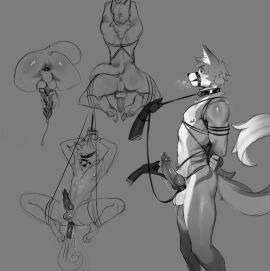 anal anal_sex animal_genitalia animal_penis anthro anthro_penetrated anus ass balls blindfold bluefoxsart bondage bound canid canine canine_genitalia canine_penis canis dildo dildo_in_ass dildo_insertion dildo_penetration disembodied_hand erection free_form genitals greyscale hi_res knot male male_penetrated mammal monochrome muzzle_(object) nude object_in_ass oolong_(oolongmatchatea) penetration penis perineum restraints rope rope_bondage rope_harness sex_toy sex_toy_in_ass sex_toy_insertion sex_toy_penetration solo wolf wrists_tied