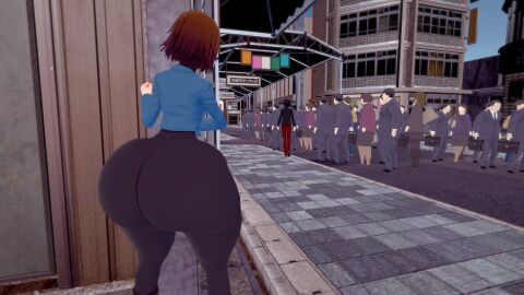 ass ass_focus big_ass big_butt booty clothed fat_ass fat_butt female koikatsu makoto_niijima persona persona_5 tianzi_(artist)