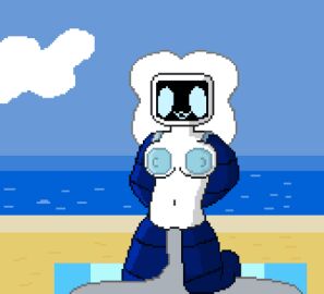 1boy 1girls 8-bit_(brawl_stars) animated beach brawl_stars cum cum_in_pussy cum_inside female female_penetrated male pixel_animation pixel_art pussy rule_63 sex white_body white_hair