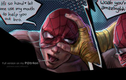 blowjob gay iron_fist iron_fist_(marvel_rivals) lin_lie male male_focus male_only marvel marvel_comics marvel_rivals nihun peter_parker spider-man spider-man_(marvel_rivals) spider-man_(series) yaoi