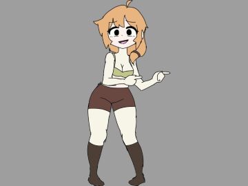 1girls alex alex_(minecraft) ass at bra bra_strap cleavage confused dance dancing feet female giyermo knee_high_socks knee_highs legwear minecraft short_shorts shorts smile smiling socks solo solo_female solo_focus thick_ass thick_legs thick_thighs thighs viewer