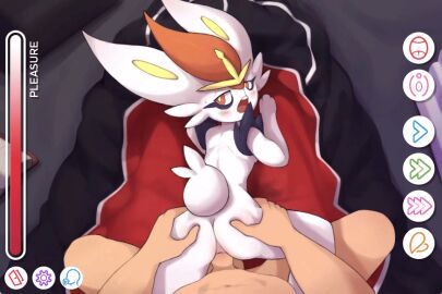 1boy 1girls animal_ears animated anthro ass ass_grab blushing butt_grab cinderace feet female generation_8_pokemon gif hand_on_ass hand_on_butt human_pov inminent_sex lagomorph looking_at_viewer looking_back looking_back_at_viewer male male_human/female_anthro male_human/female_pokemon moan nintendo open_mouth penis pocket_campfire pokemon pokemon_(species) pokemon_ss rabbit_ears rabbit_girl rabbit_humanoid rabbit_tail sex solo_focus teeth teeth_clenched white_hair