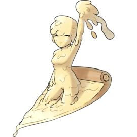 anthro_food breasts cheese_pizza cheez_pizza chezetta fairy_type fakemon female fire_type flat_chested flat_chested_girl pizza pizza_girl pokemon pokemon_(species) pokemon_clover sexy_food small_breasts