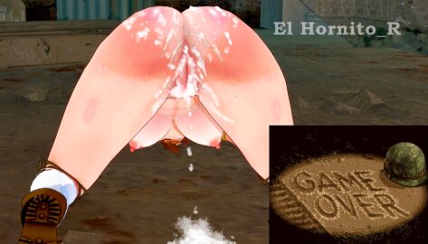 1girls 3d 3d_model after_sex anus areolae ass ass_focus basement big_ass big_breasts breasts brown_hair cum cum_in_ass cum_in_pussy cum_inside cum_on_ass cum_on_body dripping_cum el_hornito_r female female_only fio_germi game_over_screen koikatsu large_breasts metal_slug military nipples pussy pussy_juice snk