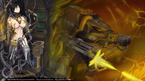 1girls adeptus_mechanicus alternate_version_available black_hair breast_tattoo breasts closed_eyes cybernetics english_text eyes_closed female female_only grey_eyes image_set imperium_of_man kef34 light-skinned_female mech mecha nipple_piercing nipples nude permanent_bondage piercing quadruple_amputee robot short_hair shoulder_tattoo solo solo_female suspended tattoo text titan_(warhammer_40k) warhammer_(franchise) warhammer_40k warhound_titan