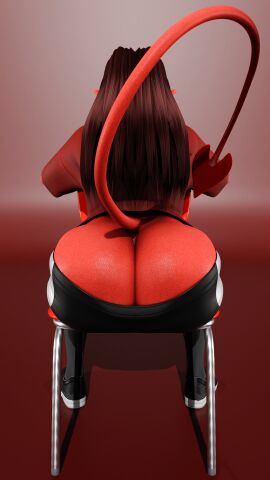 3d 3d_(artwork) 3d_model 3d_render ass ass_cleavage ass_crack ass_focus big_ass blender blender_(artwork) blender_(software) blender_cycles bottomwear bottomwear_halfway_down butt_crack huge_ass meru_(merunyaa) meruccubus_(merunyaa) sitting_backwards supurattabrain