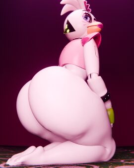 3d ass bubble_ass bubble_butt female five_nights_at_freddy's five_nights_at_freddy's:_security_breach glamrock_chica_(fnaf) looking_back masteryorg0 solo tagme thick_thighs