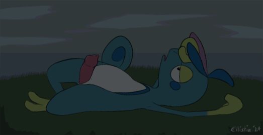 2d_animation animated aroused belly blue_body bodily_fluids breath closed_eyes cum cum_on_arm cum_on_ground cum_on_leg cum_on_self cum_string cumshot curling_tail detailed_background drizzile ejaculation ellistia feral generation_8_pokemon genital_fluids genitals gloves_(marking) grass half-closed_eyes hands-free handsfree_ejaculation leg_markings lizard lying male male_focus male_only markings meme narrowed_eyes nintendo no_nut_november on_back orgasm outside panting penis plant pokemon pokemon_(species) reptile resisting_orgasm scalie socks_(marking) solo tail throbbing throbbing_penis white_belly