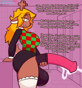 animal_genitalia animal_penis anthro balls bathroom bedroom_eyes big_balls big_penis blonde_hair bodily_fluids breasts clothing cum deer deltarune dialogue dirty_talk equine_genitalia equine_penis euphorica futa_only futanari genital_fluids genitals herm hi_res horsecock huge_balls huge_penis intersex large_breasts legwear mammal masturbation narrowed_eyes noelle_holiday penis school seductive size_talk solo text thigh_highs uncensored undertale_(series)