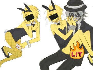 2boys bunnysuit censored censored_face chance_(forsaken) forsaken_(roblox) gay heart itrapped_(forsaken) male roblox roblox_game robloxian sfw suit sweat tagme tagme_(artist) twink yaoi