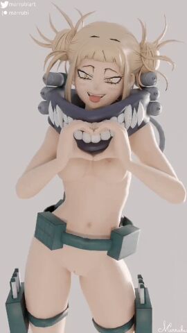 1girls 3d 9:16 animated blonde_hair breasts double_bun female female_only gif himiko_toga light-skinned_female light_skin loop looping_animation messy_hair my_hero_academia petite small_breasts solo tagme teenage_female teenager vertical_video yellow_eyes