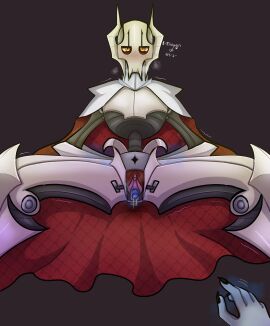 blush clone_wars cybernetics cyborg echosnsfw18 female general_grievous genitals hi_res kaleesh machine pussy rule_63 solo spread_legs spreading star_wars vaginal_penetration what