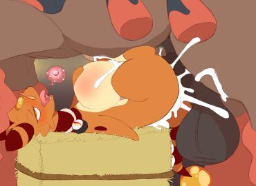 2024 absurd_res ambiguous_gender ampharos animal_genitalia animal_penis backsash balls blush bodily_fluids brown_balls brown_body cum cum_inside digital_media_(artwork) duo equid equine_genitalia equine_penis eyewear feral fur generation_2_pokemon generation_7_pokemon genital_fluids genitals glasses hair half-closed_eyes hay hay_bale hi_res impregnation inflation jewelry litha_(stormysparkler) litho_(stormysparkler) lying male male/ambiguous male_penetrating mammal mudsdale narrowed_eyes necklace nintendo nude on_back open_mouth penetration penile penis pokemon pokemon_(species) rectangular_glasses sex simple_background size_difference sperm_cell tail teeth tongue tongue_out