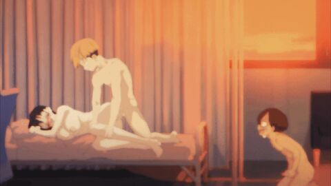 ahe_gao animated barefoot big_breasts big_penis boku_no_kokoro_no_yabai_yatsu breeding canonical_scene crying cuckold cuckold_masturbating legs_up little_penis nanjou_haruya netorare owl_witch penetration yamada_anna