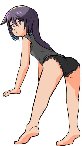 black_panties black_shirt lace_panties only_sense_online purple_hair white_skin