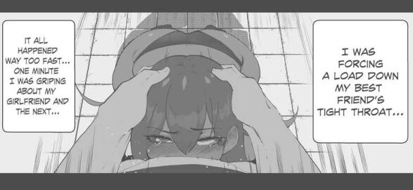 1boy 1girls blush cheating cheating_(relationship) cheating_boyfriend cheating_male cum cum_down_throat cum_in_mouth cum_in_throat dark-skinned_female dark_skin deepthroat dialogue dominant_male fellatio female femsub fishnets forced_oral holding_head interracial interracial_sex light-skinned_male light_skin looking_at_partner male male/female male_penetrating_female on_knees oral oral_rape original submissive submissive_female tears thiccwithaq tsona_(nyantcha) underwear