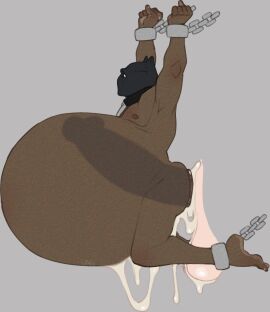 2boys anal anal_sex ass big_penis black_panther_(marvel) bondage cum cum_in_ass cum_inflated_belly cum_inflation cum_inside dark-skinned_male dark_male_only dark_skin darkandgoofy extreme_inflation gay hanging_bondage huge_belly impossible_fit inflation interracial light-skinned_male light_skin male male_only marvel marvel_comics mask penis size_difference