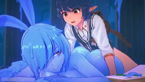 1boy 1girls 3d animated anna_anon femboy femboy_on_female koikatsu long_ears original_character sex sex_from_behind size_difference tagme video
