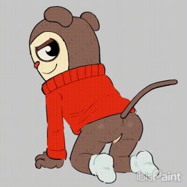 1:1 animated ass ass_focus ass_shake clodowall_19 cuntboy cuntboy_only facing_back furry_only haplorhine ibispaintx intersex kneeling looking_back male male_only max_(max_design_pro) max_design_pro monkey moving_tail primate pussy semi_clothed smirking socks_on