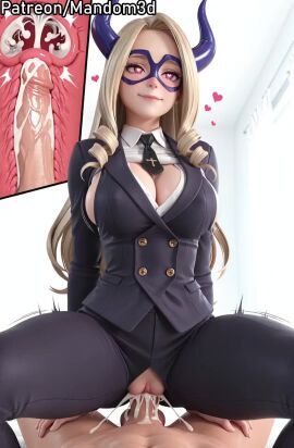 1boy 3d 3d_animation ai_generated animated artist_name assertive_female black_necktie blonde_hair boku_no_hero_academia breasts cleavage closed_mouth clothed_female_nude_male clothed_sex cowgirl_position cross_section cum cum_in_pussy cum_overflow domino_mask drill_hair ejaculation erection female happy_sex heart heart-shaped_pupils horns indoors internal_cumshot large_breasts lips long_hair looking_at_viewer loop looping_animation mandom3d mask motion_lines mount_lady my_hero_academia necktie nude pants patreon_username penis pov pussy sex shirt shirt_lift smile solo_focus spread_legs squatting_cowgirl_position straddling straight symbol-shaped_pupils tagme torn_clothes uncensored uterus vaginal_penetration video white_shirt