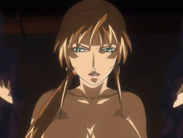 00s 1futa 2007 2girls animated anime_screenshot bible_black bible_black_new_testament bouncing_breasts breasts brown_hair earrings female green_eyes high_ponytail imari_kurumi jewelry large_breasts lipstick long_hair makeup nipples open_mouth ponytail shin_bible_black side_ponytail surprised tagme