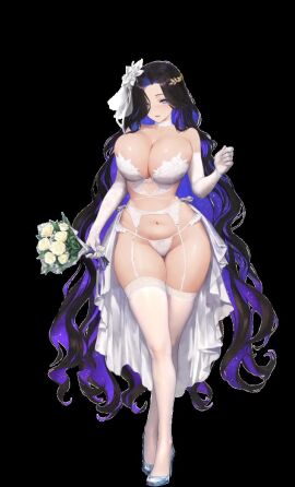 bare_shoulders black_background black_hair blue_eyes blue_hair blush bouquet bra breasts bridal_lingerie bridal_veil bride brown_dust_2 choker cleavage collarbone colored_inner_hair dress eclipse_(brown_dust_2) elbow_gloves feet_out_of_frame female flower garter_belt garter_straps gloves gradient_hair hair_flower hair_ornament hair_over_one_eye holding holding_bouquet huge_breasts jewelry large_breasts lingerie long_hair looking_at_viewer mole multicolored_hair navel panties purple_hair rose simple_background skindentation smile solo standing stomach strapless tagme thigh_gap thighhighs thighs transparent_background two-tone_hair underwear veil very_long_hair video wavy_hair wedding_dress white_bra white_choker white_flower white_garter_belt white_gloves white_panties white_rose white_thighhighs