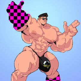 amputee beret blind gay gay_male kazuhira_miller metal_gear_solid metal_gear_solid_v string_panties stubble sunglasses