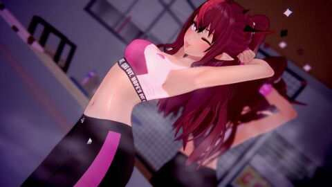 1girls 3d armpits arms_behind_head female gym gym_clothes gym_uniform hololive hololive_english hololive_english_-promise- irys irys_(hololive) leggings midriff mirror mirror_reflection narrow_waist navel pink_eyes red_hair seducing seductive seductive_eyes seductive_gaze seductive_look seductive_mouth seductive_pose seductive_smile showing_armpits slender slender_body slender_waist sport sports_bra sportswear steam stretching suggestive suggestive_gesture suggestive_look suggestive_pose sweat sweaty_body teasing teasing_viewer thin thin_female thin_waist tongue tongue_out track_pants tummy virtual_youtuber wataamage wink winking_at_viewer workout_clothes yoga_pants