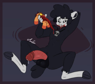 2024 4_fingers abstract_background anthro anthro_on_anthro anthro_only artist_name baba_chops baba_chops_(poppy_playtime) balls big_balls big_penis black_body black_fur black_hair black_sclera black_wool bodily_fluids bovid caprine critters_(poppy_playtime) digital_drawing_(artwork) digital_media_(artwork) eating eating_flesh eyelashes fingers fluffy fluffy_tail ftm_crossgender fur furry_only genderswap genderswap_(ftm) genital_fluids genitals gore guts hair hand_behind_head hi_res hooves intestines jewelry looking_at_viewer male male_only mammal mandyfoxy mob_entertainment mob_games necklace nightmare_critters no_humans nude nude_anthro nude_male organs penis poppy_playtime poppy_playtime_(chapter_3) poppy_playtime_(chapter_4) precum rule_63 sex sheep sheeps short_tail smiling_critters solo spread_legs spreading tagme tail watermark white_body white_eyes white_fur white_skin wool_(fur)