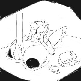 animated anthro areola bathing big_areola big_breasts black_nipples bouncing_breasts breasts dark_nipples equid equine female flashing flashing_breasts floating fluttershy_(mlp) friendship_is_magic hasbro horse huge_breasts lily_pad mammal my_little_pony nerobero0 nipples plant pony rubbing_cheek solo towel waterfall waterfall_shower